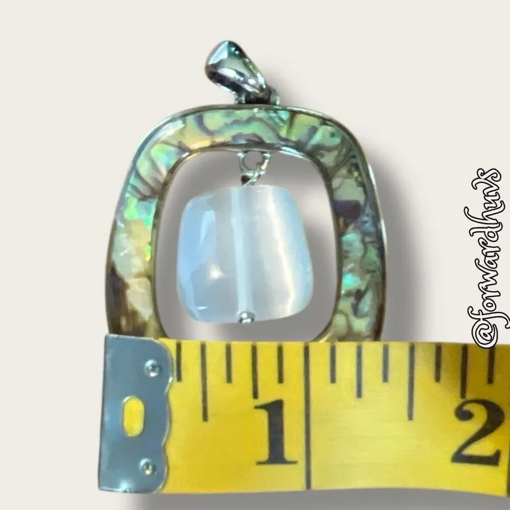 Bundle Sale 3 for $15 | Silver-Tone Abalone Pendant | Faux Moonstone